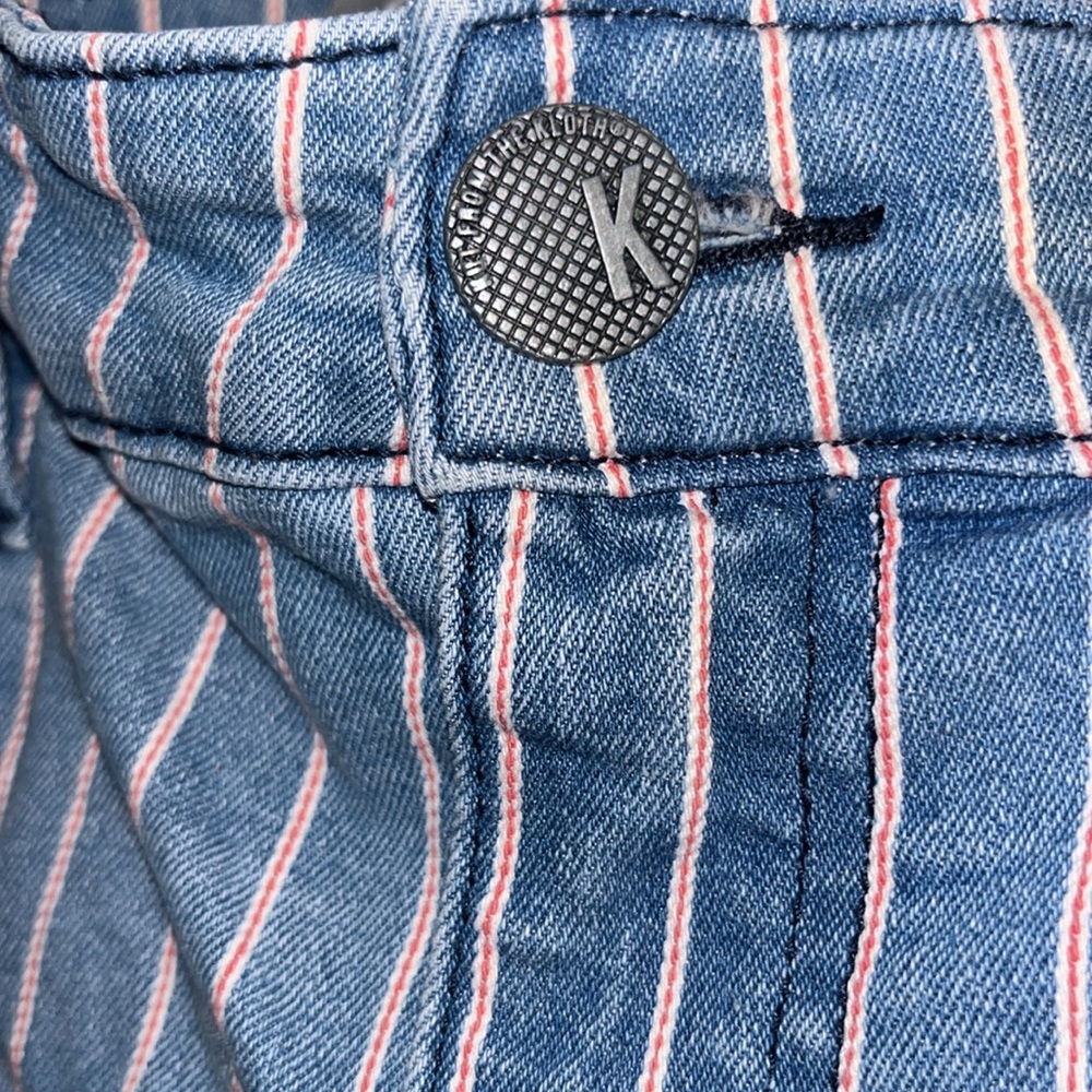 Kut From The Kloth Connie Striped Blue Denim Jeans High Rise Ankle Skinny sz2EUC - Picture 10 of 16